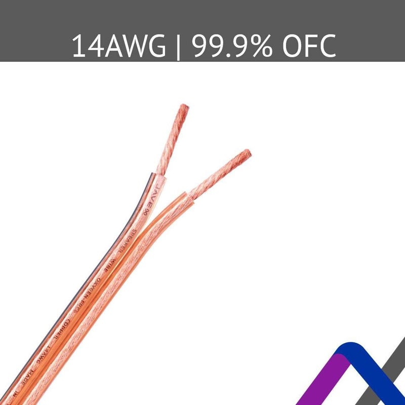 JAVEX 14-Gauge AWG Audio Speaker Wire Cable (100 FT), [OFC Oxygen-Free Copper] Thin Flat Cable for Automotive Car Stereo Audio, HI-FI Stereo, Home Theater - Image 3
